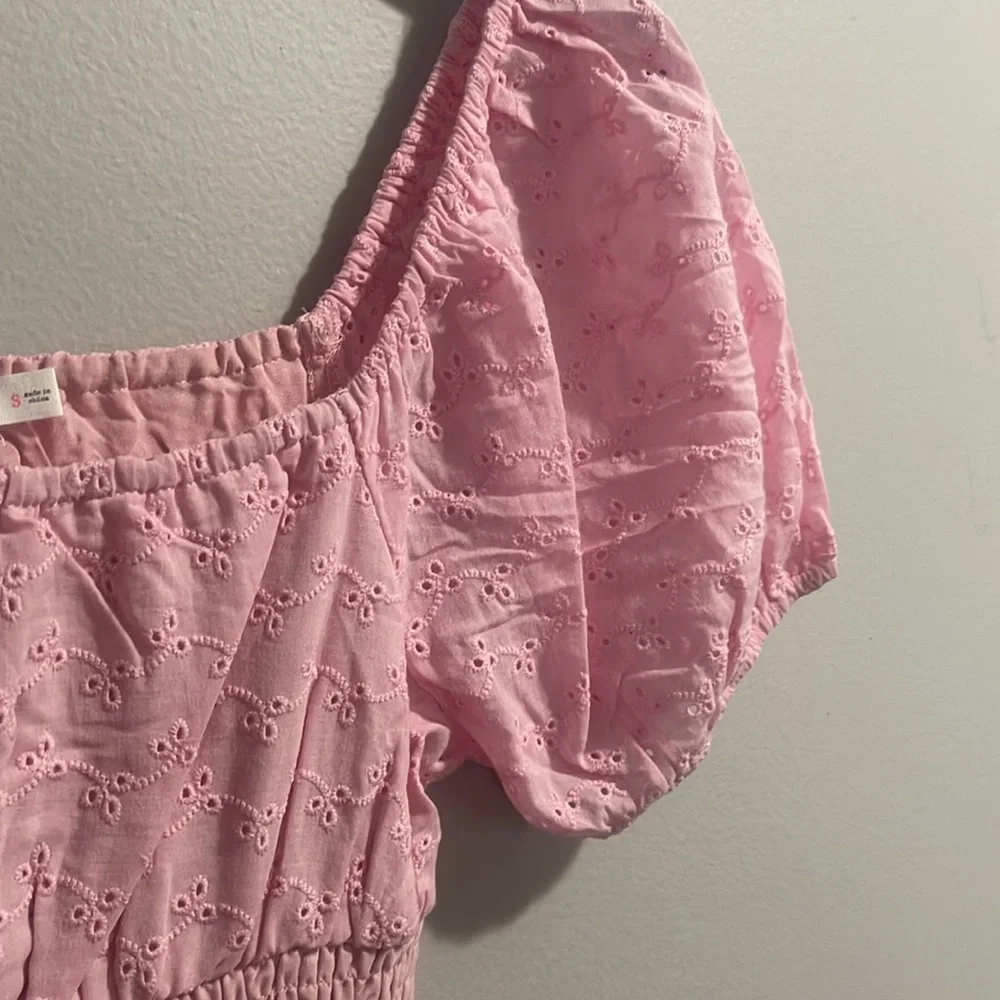 Lush Pink Cinched Puff Sleeve Mini Dress - Picture 9 of 9